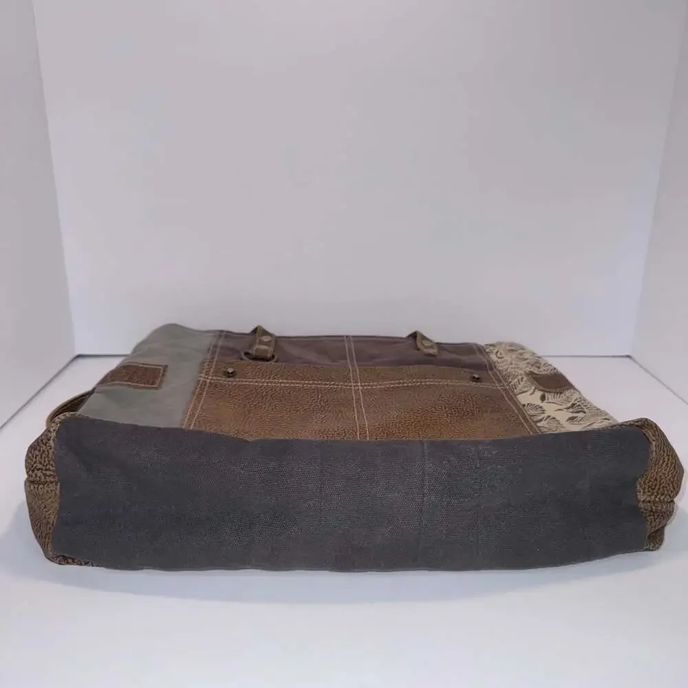 Myra Bag Canvas Faux Leather Tote Shoulder Bag Large Boho - Picture 3 of 9